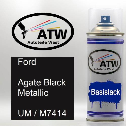 Ford, Agate Black Metallic, UM / M7414: 400ml Sprühdose, von ATW Autoteile West.